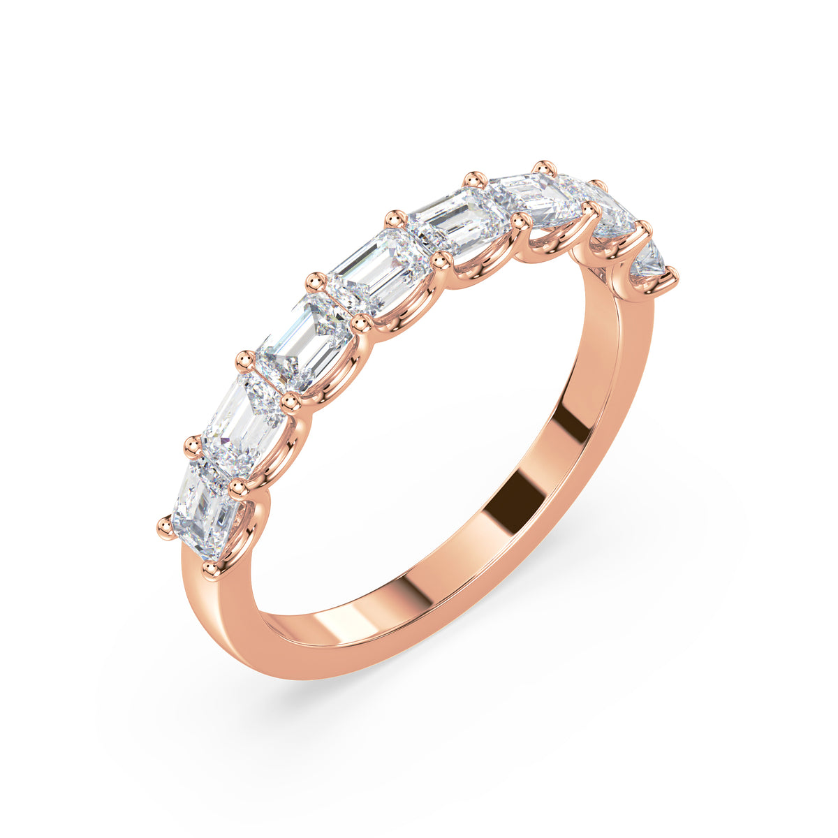 Sylvie East-West Emerald Lab Grown Diamond Half Eternity Ring