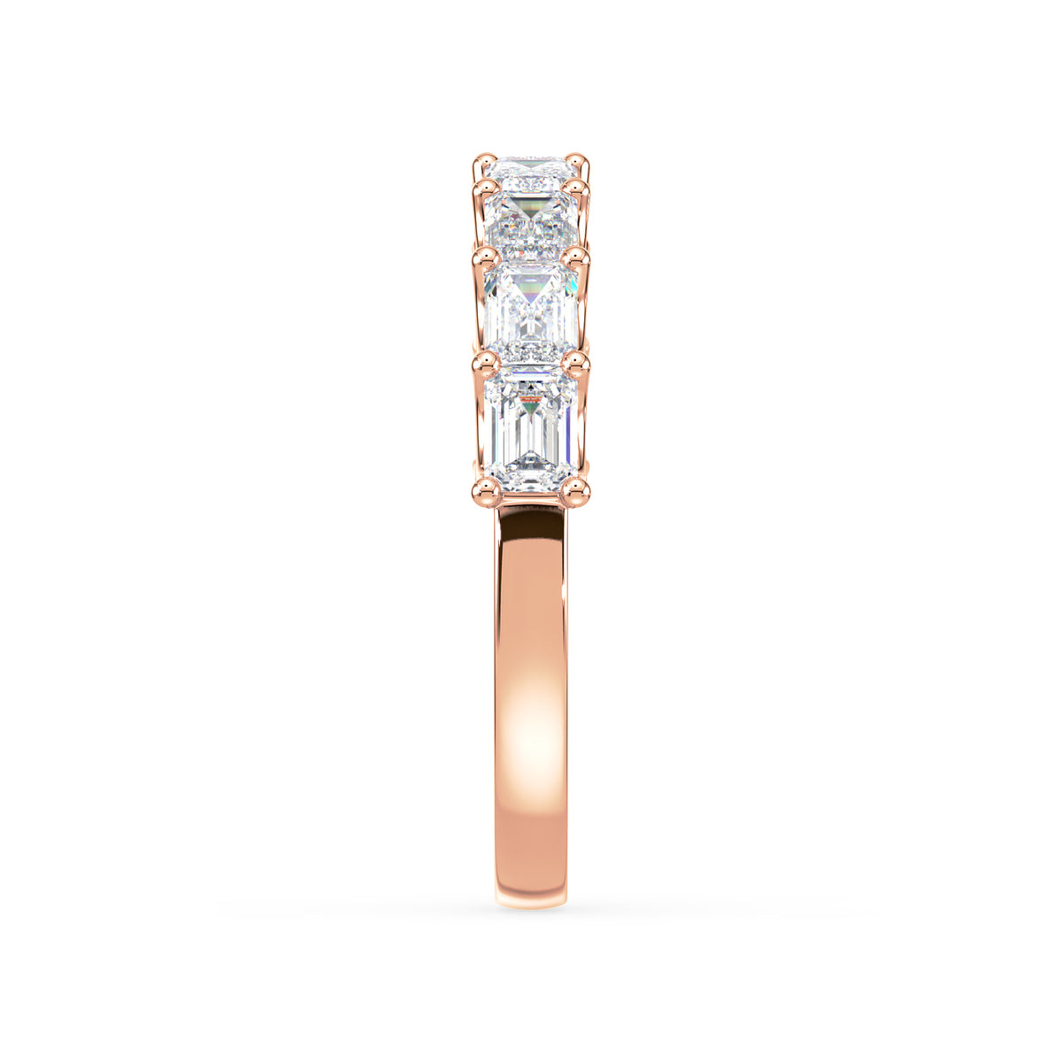 Sylvie East-West Emerald Lab Grown Diamond Half Eternity Ring