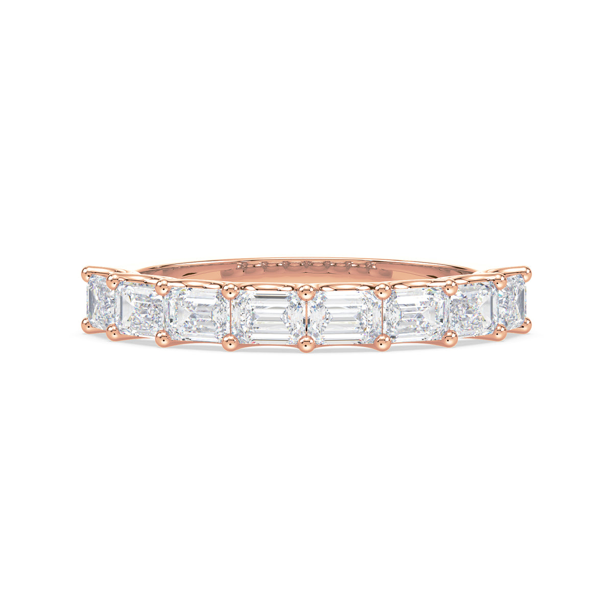 Sylvie East-West Emerald Lab Grown Diamond Half Eternity Ring
