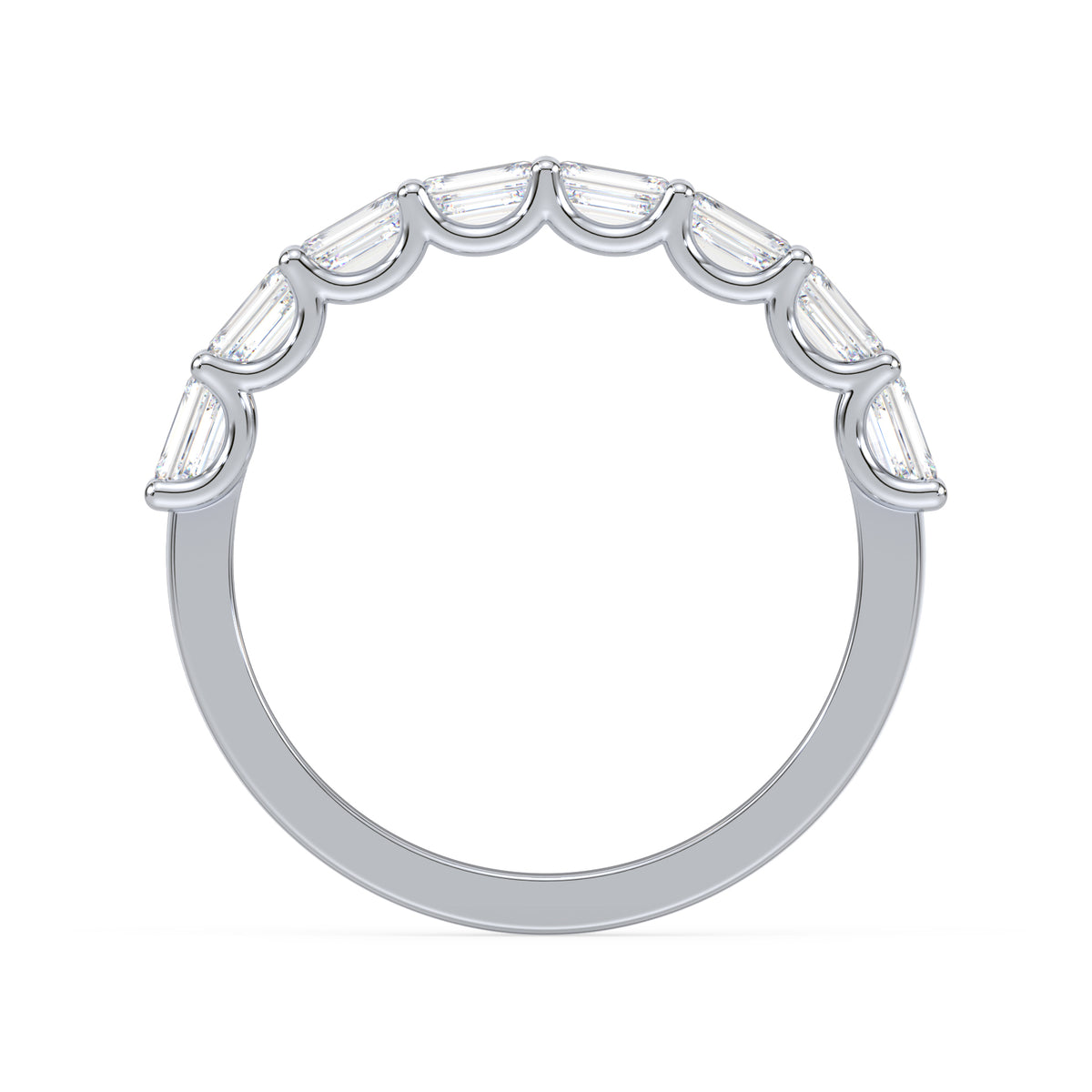 Sylvie East-West Emerald Lab Grown Diamond Half Eternity Ring