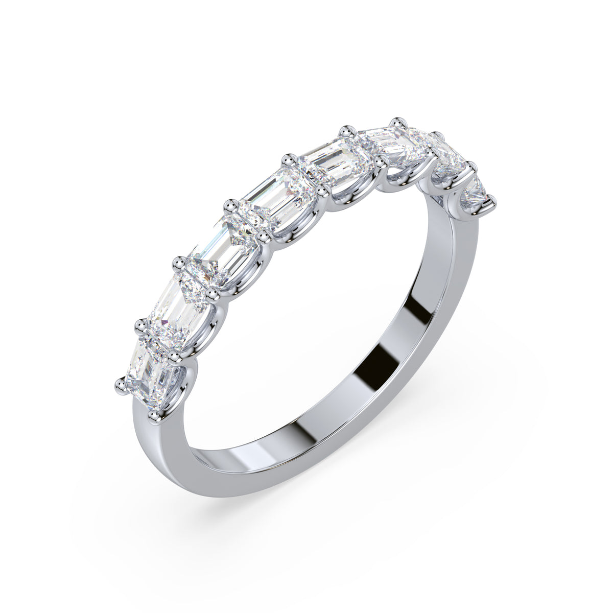 Sylvie East-West Emerald Lab Grown Diamond Half Eternity Ring