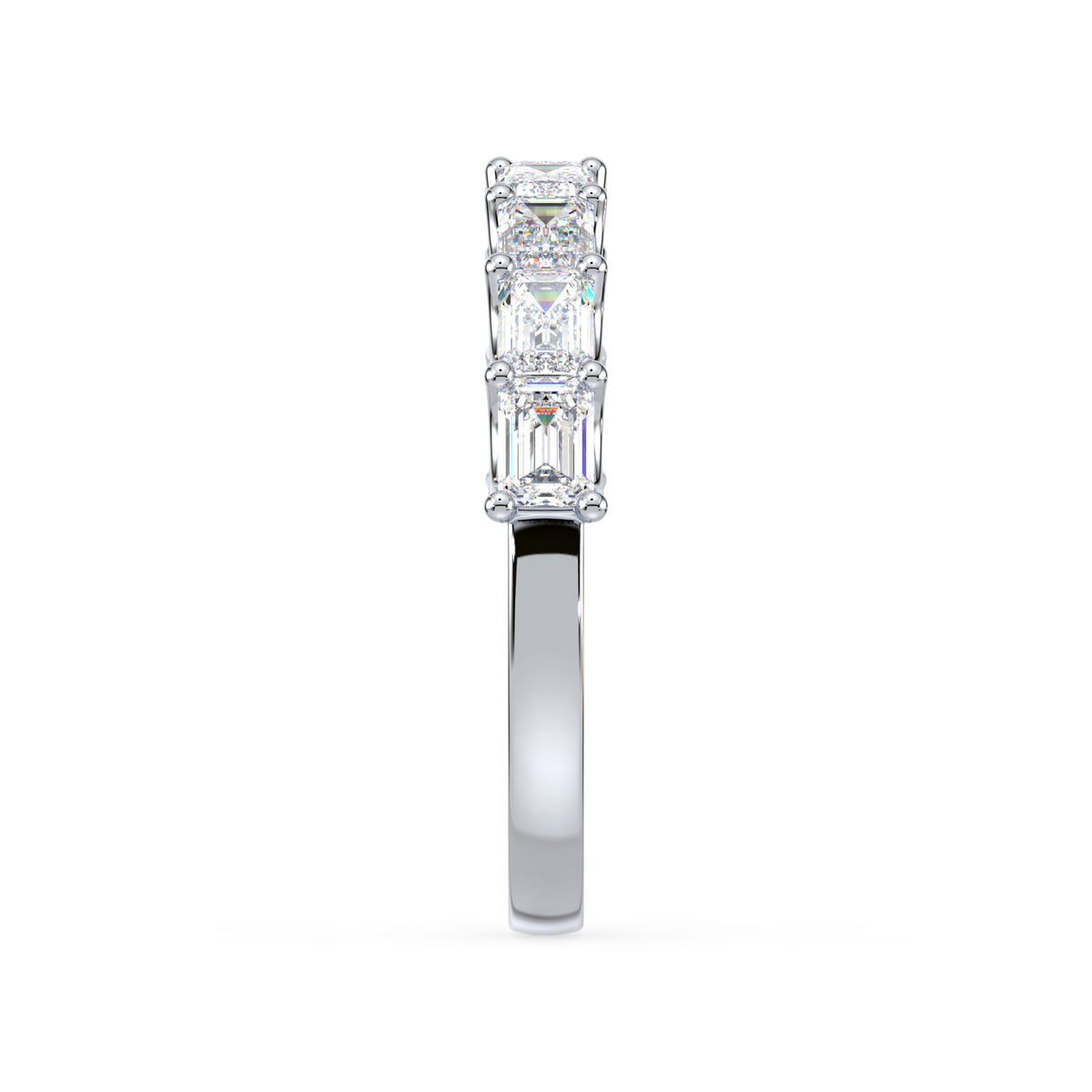 Sylvie East-West Emerald Lab Grown Diamond Half Eternity Ring
