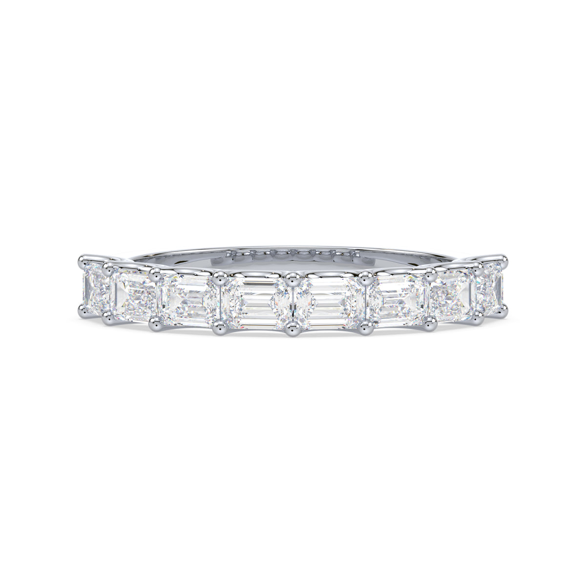Sylvie East-West Emerald Lab Grown Diamond Half Eternity Ring
