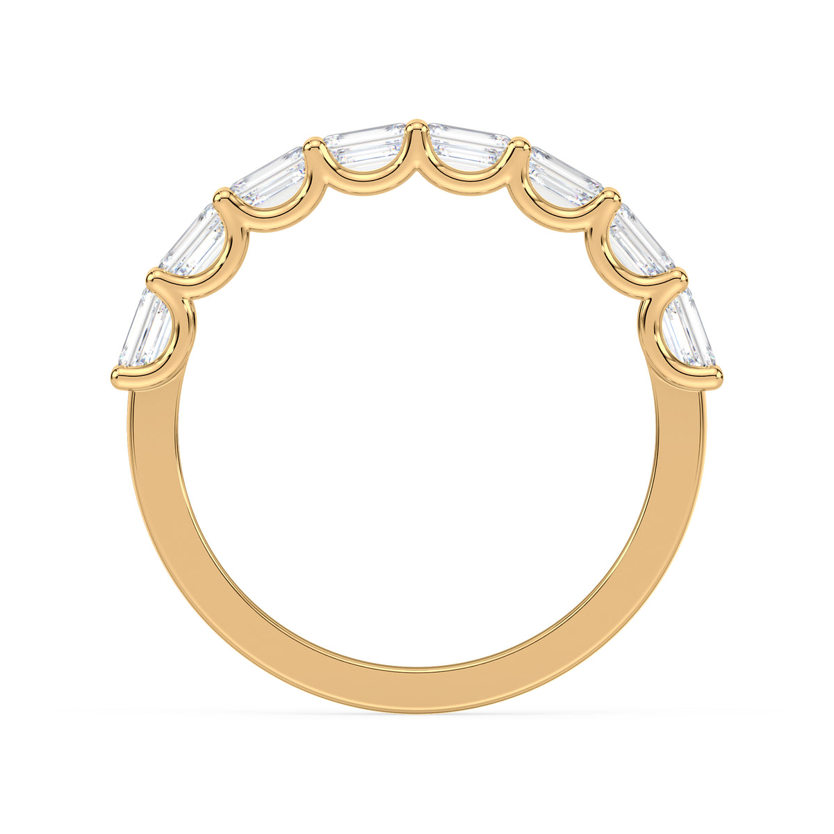 Sylvie East-West Emerald Lab Grown Diamond Half Eternity Ring