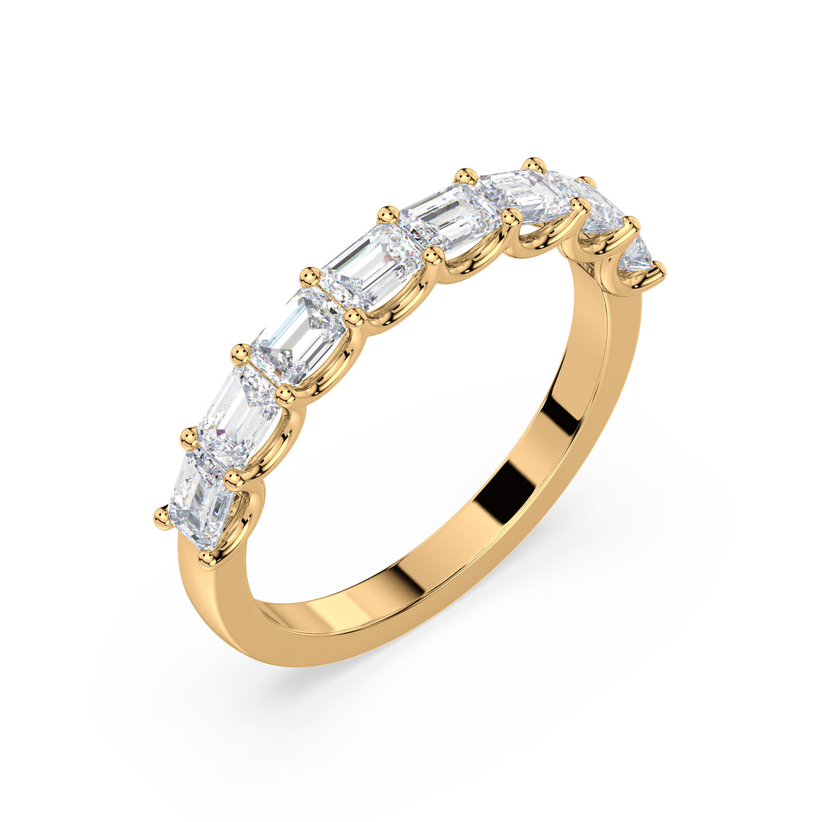 Sylvie East-West Emerald Lab Grown Diamond Half Eternity Ring
