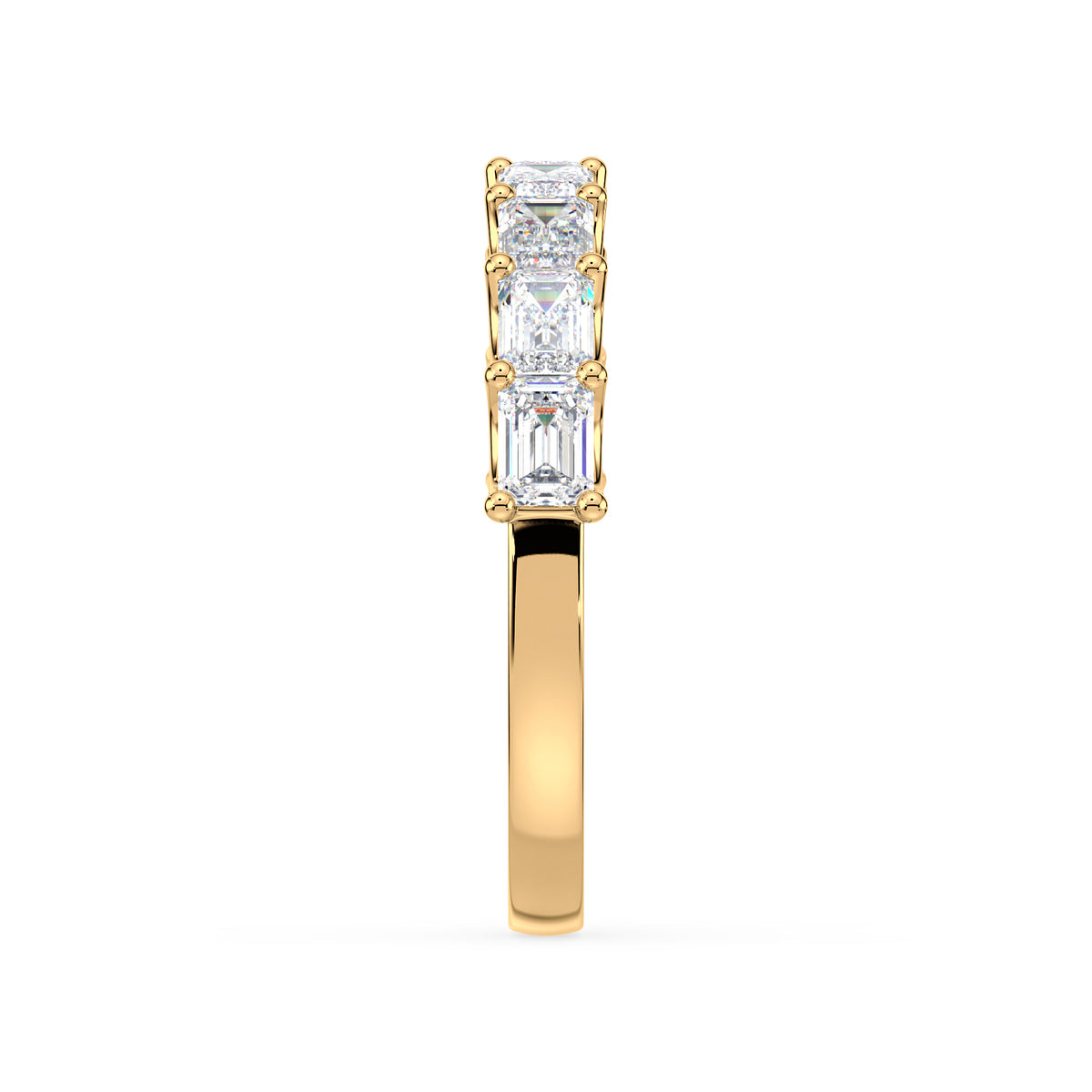 Sylvie East-West Emerald Lab Grown Diamond Half Eternity Ring
