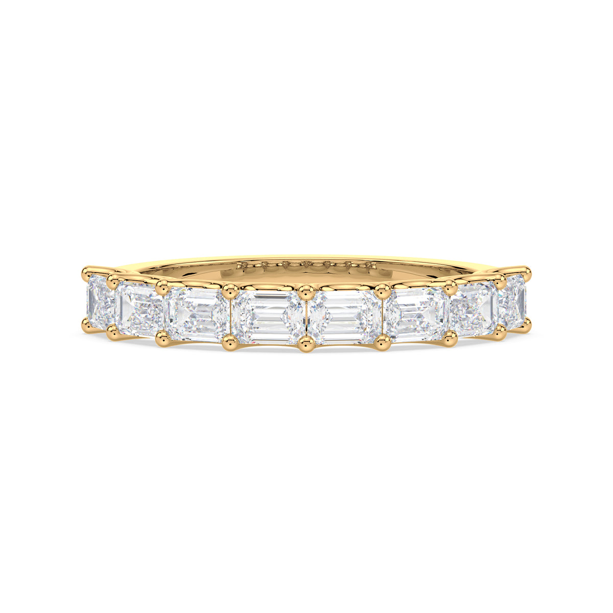 Sylvie East-West Emerald Lab Grown Diamond Half Eternity Ring