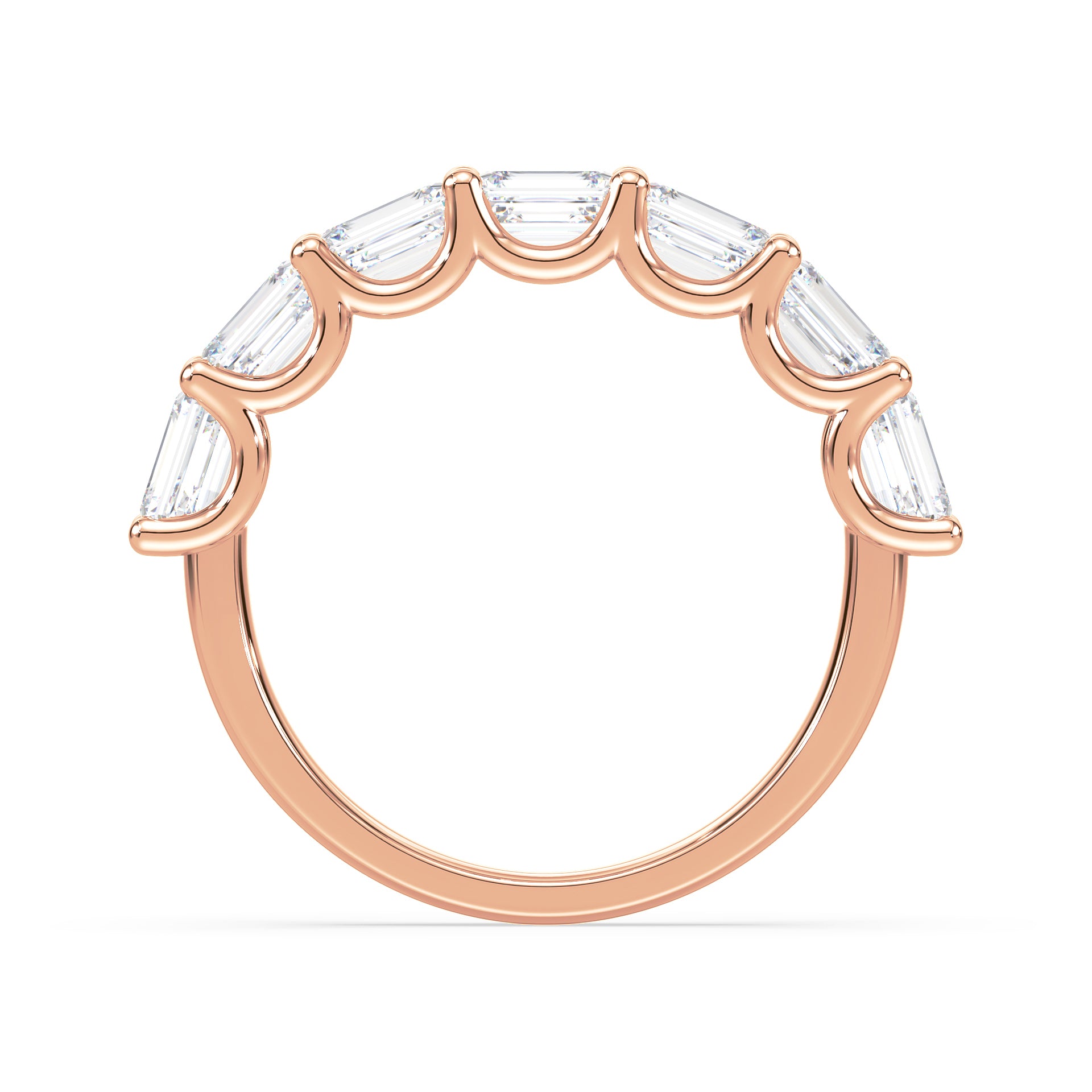 Sylvie East-West Emerald Lab Grown Diamond Half Eternity Ring