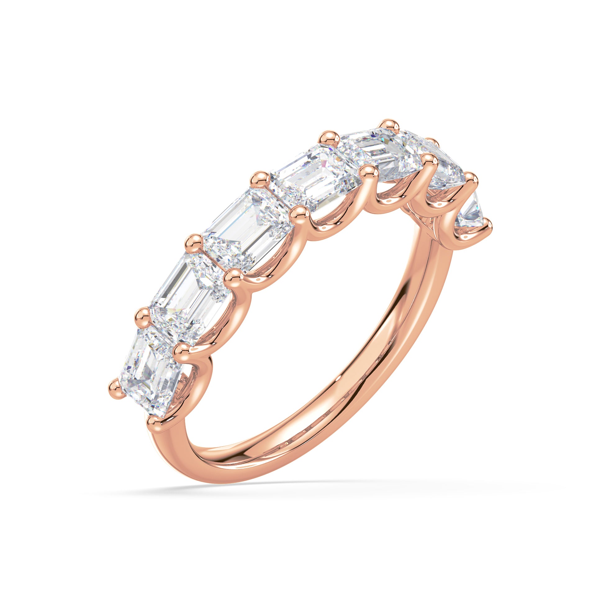 Sylvie East-West Emerald Lab Grown Diamond Half Eternity Ring