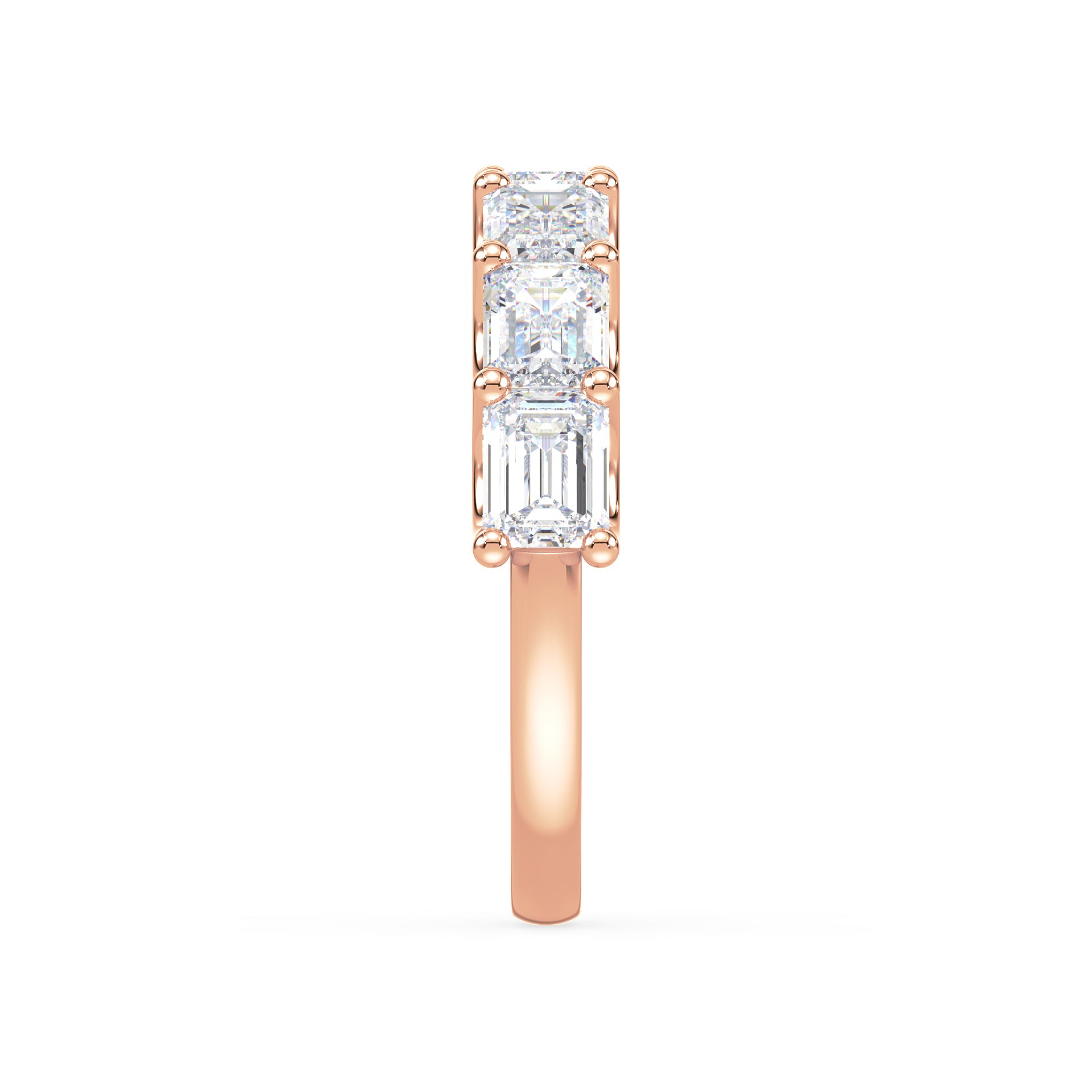 Sylvie East-West Emerald Lab Grown Diamond Half Eternity Ring