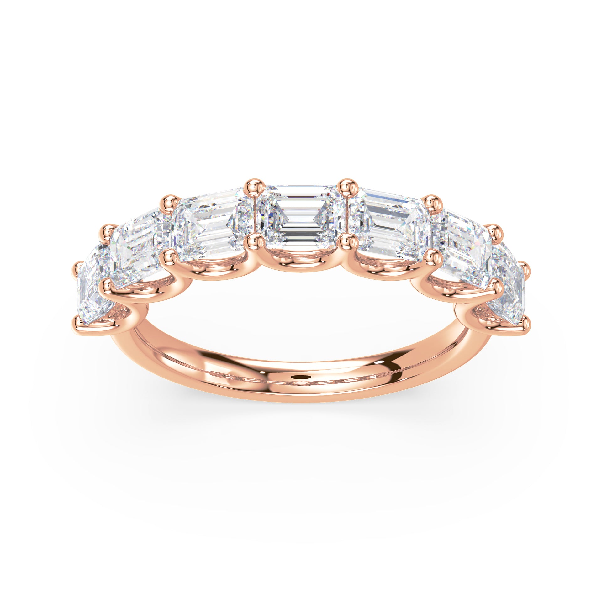 Sylvie East-West Emerald Lab Grown Diamond Half Eternity Ring