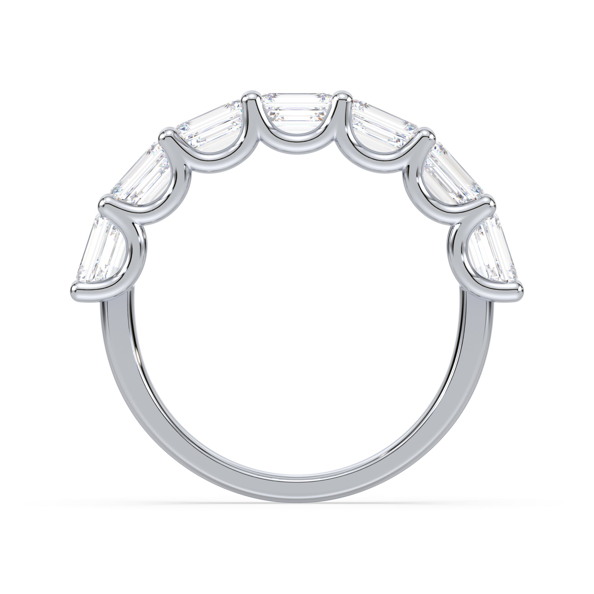 Sylvie East-West Emerald Lab Grown Diamond Half Eternity Ring