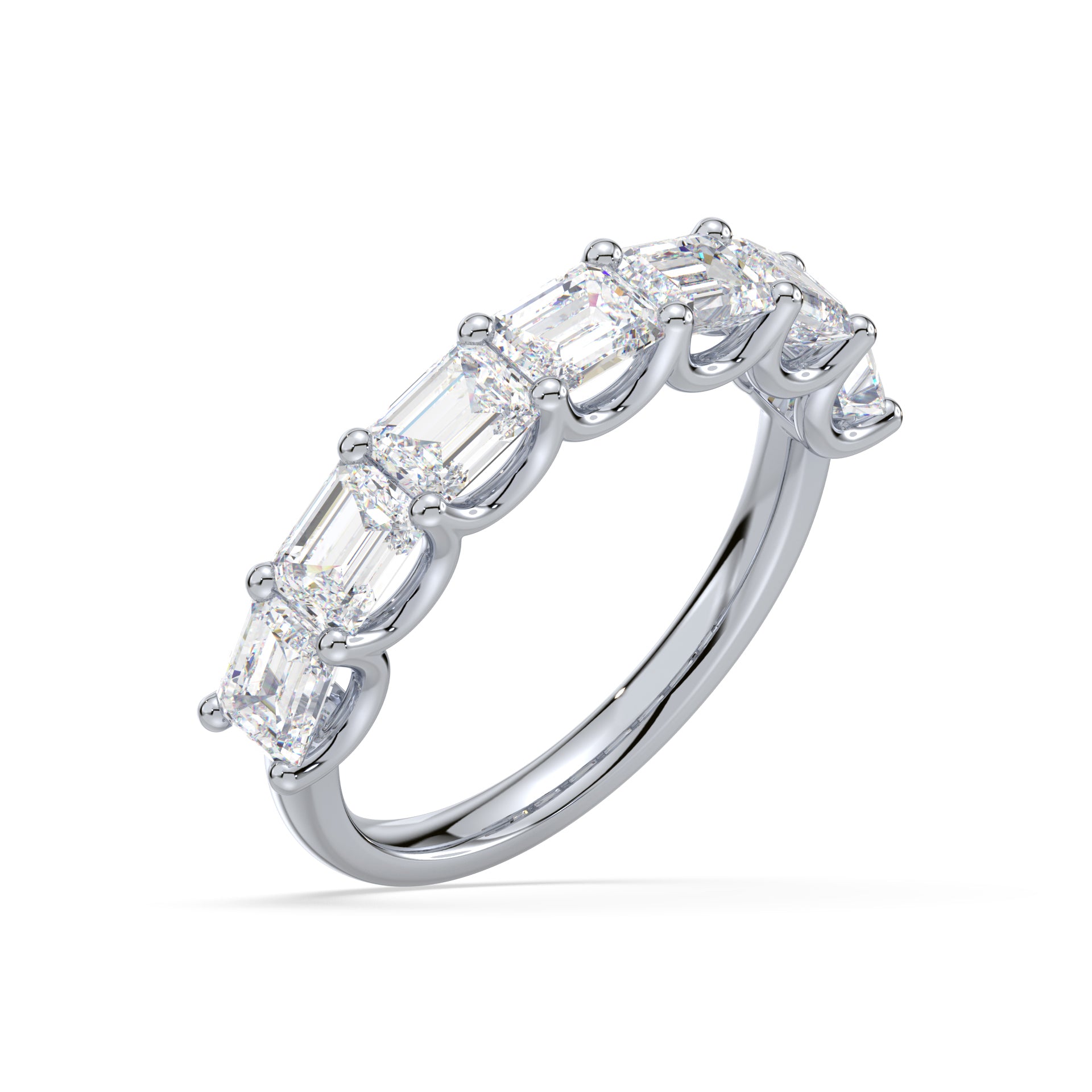 Sylvie East-West Emerald Lab Grown Diamond Half Eternity Ring