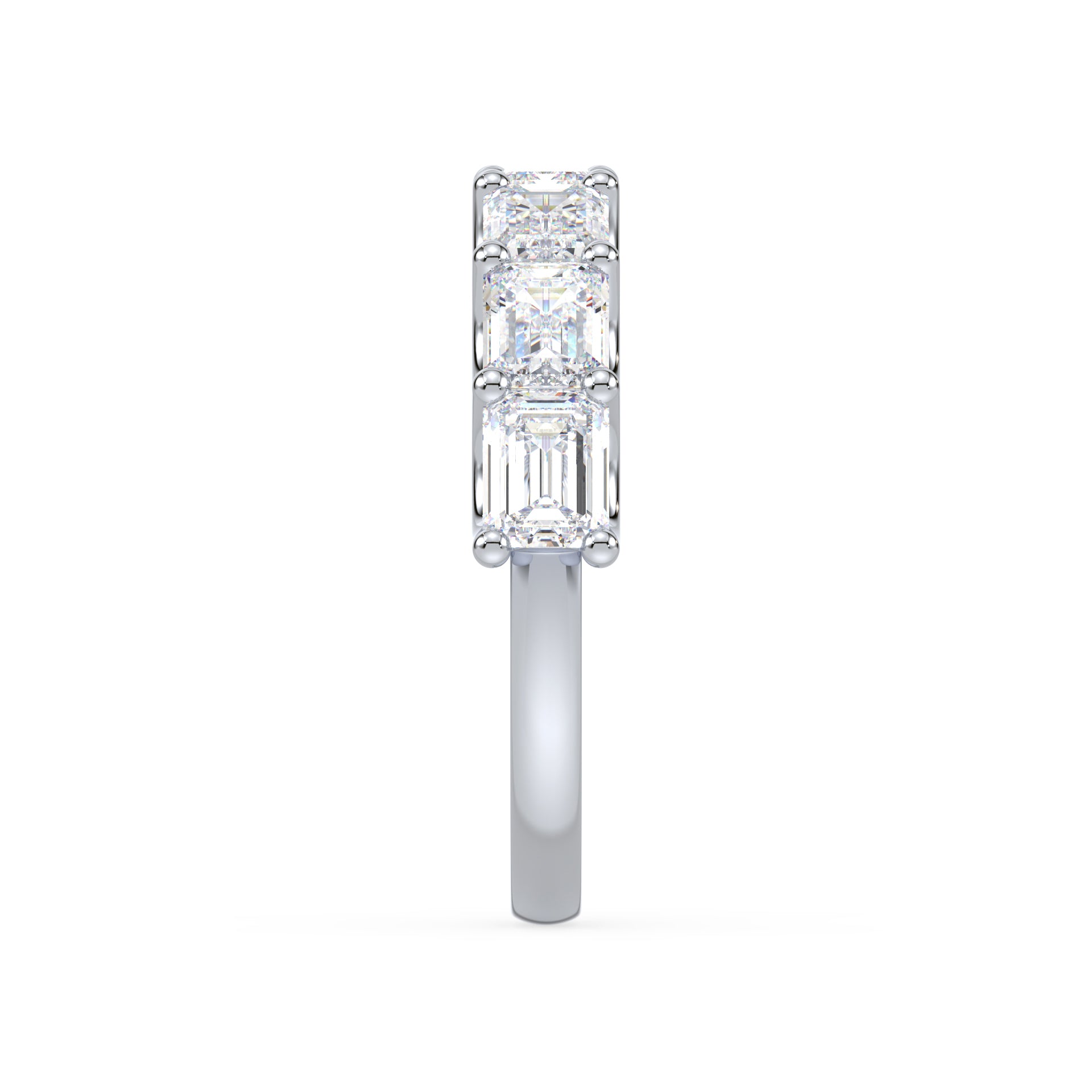 Sylvie East-West Emerald Lab Grown Diamond Half Eternity Ring