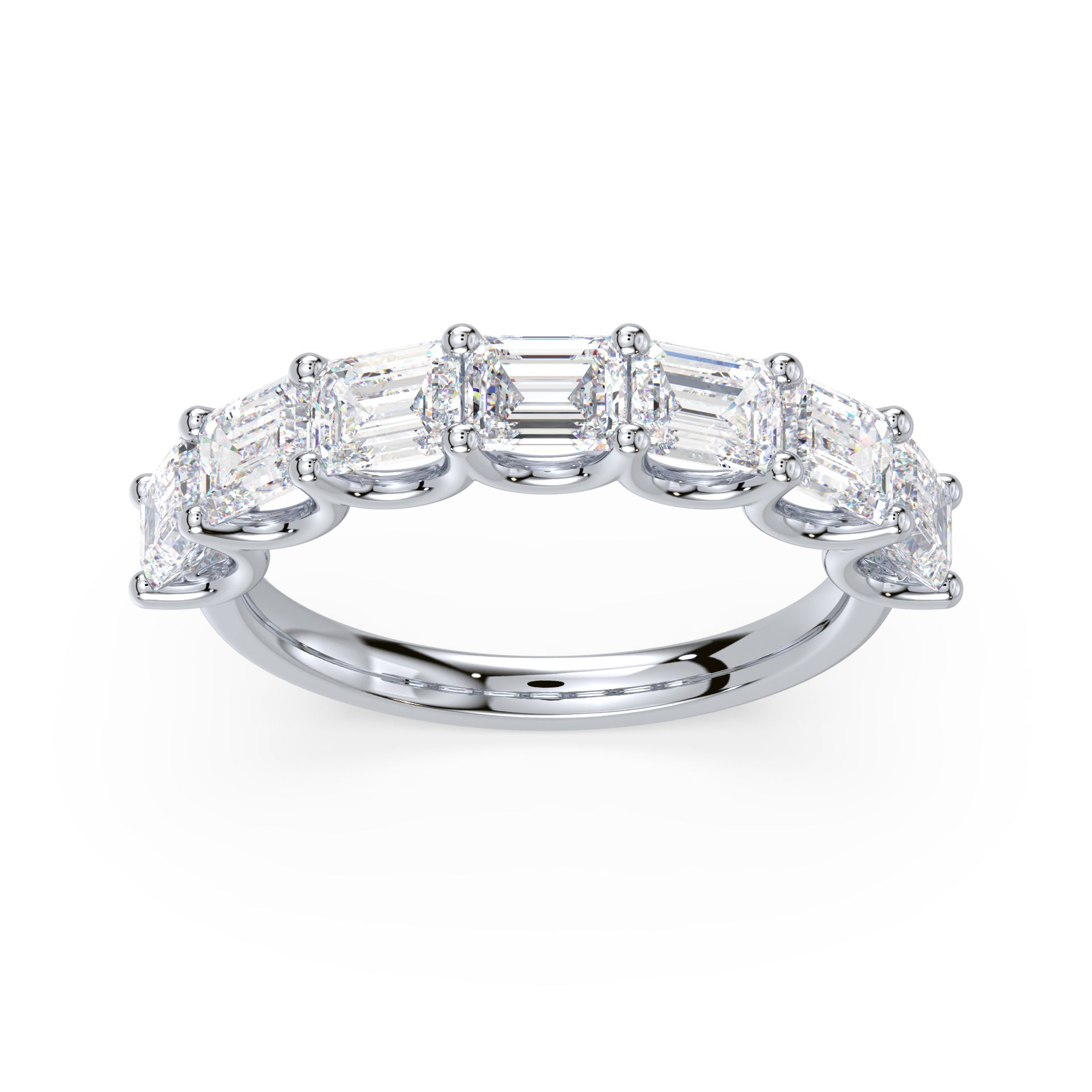 Sylvie East-West Emerald Lab Grown Diamond Half Eternity Ring