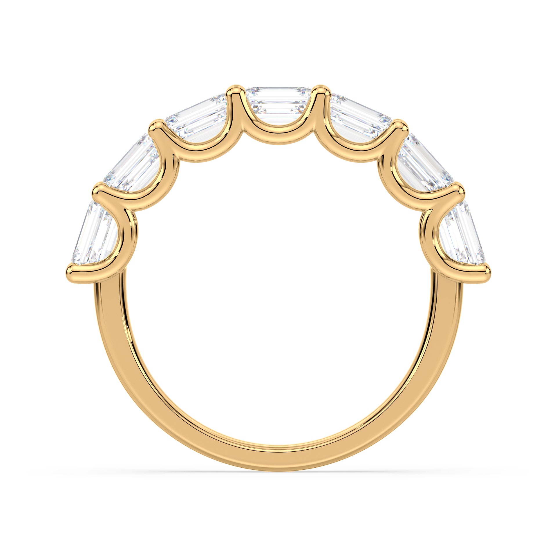 Sylvie East-West Emerald Lab Grown Diamond Half Eternity Ring