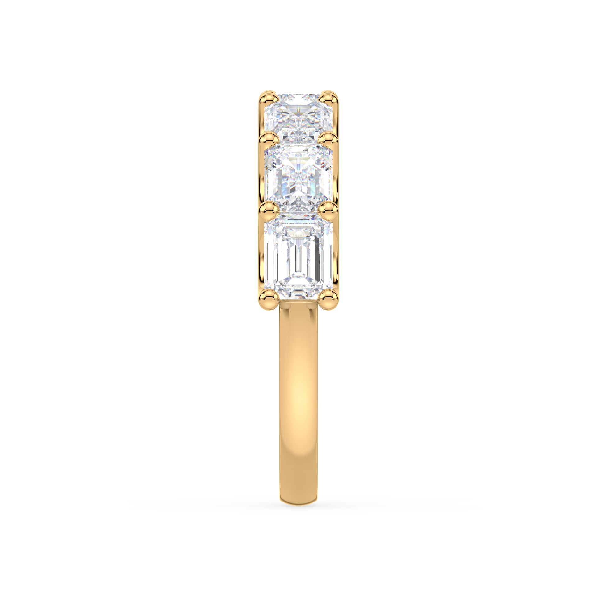 Sylvie East-West Emerald Lab Grown Diamond Half Eternity Ring