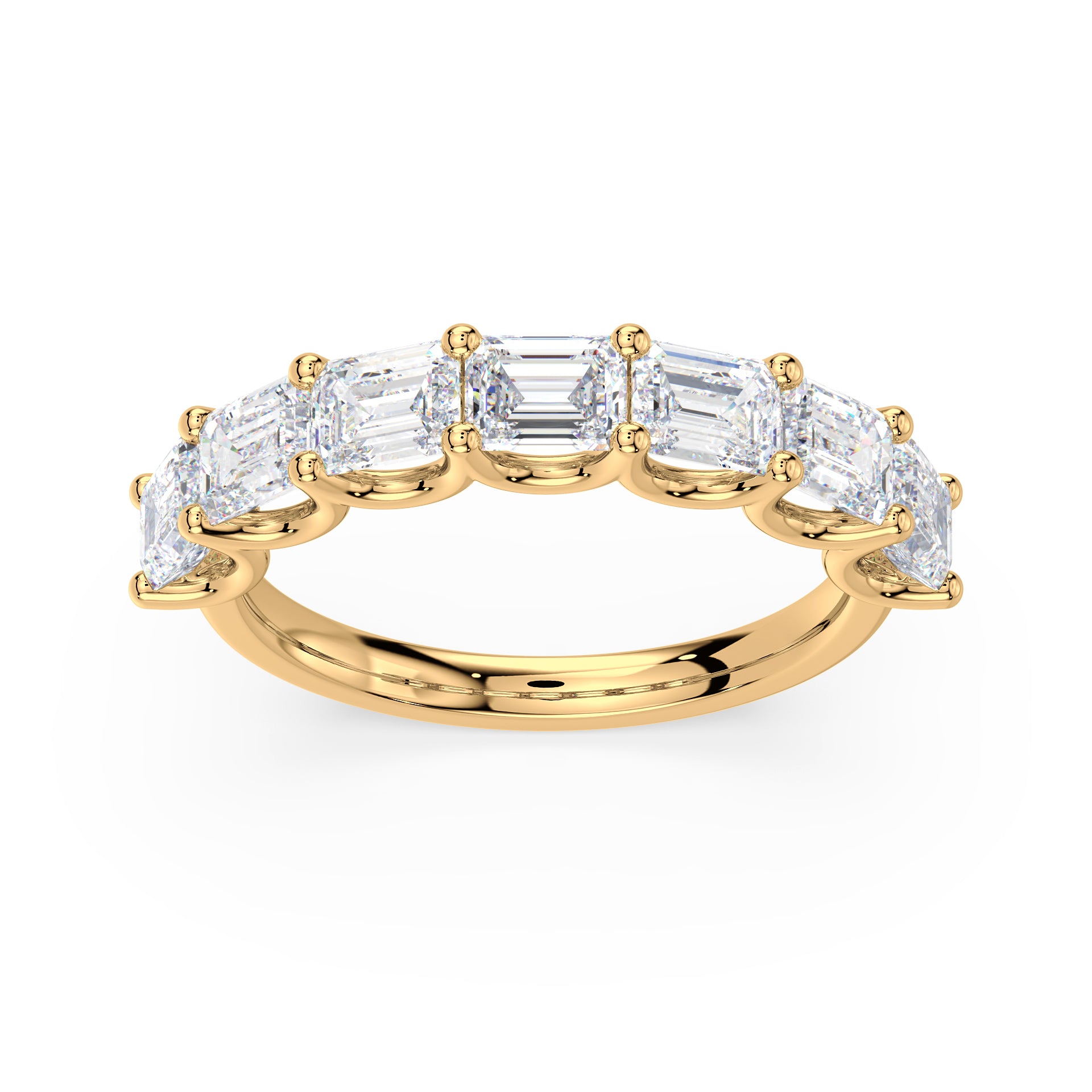 Sylvie East-West Emerald Lab Grown Diamond Half Eternity Ring