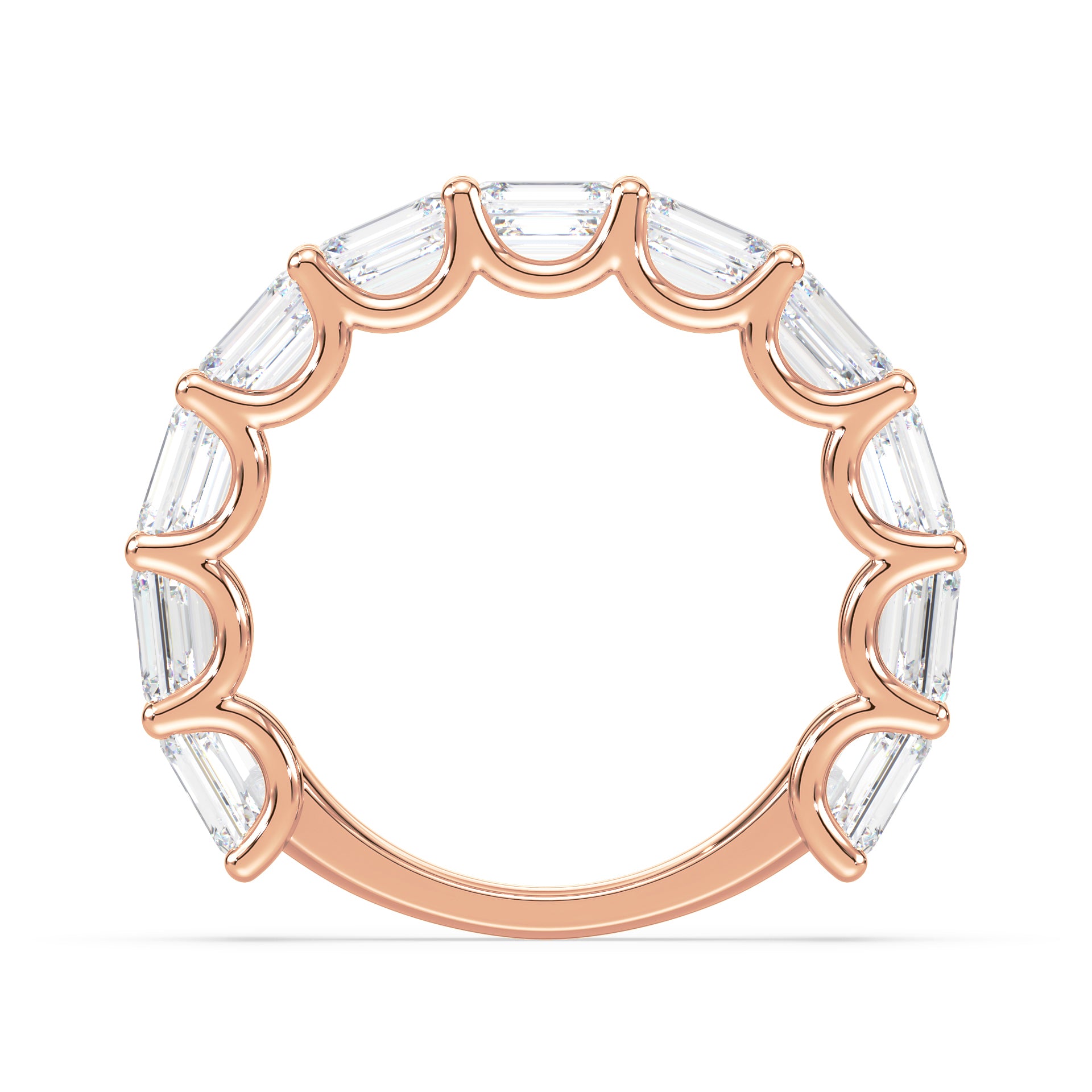 Sylvie East-West Emerald Lab Grown Diamond 3/4 Eternity Ring