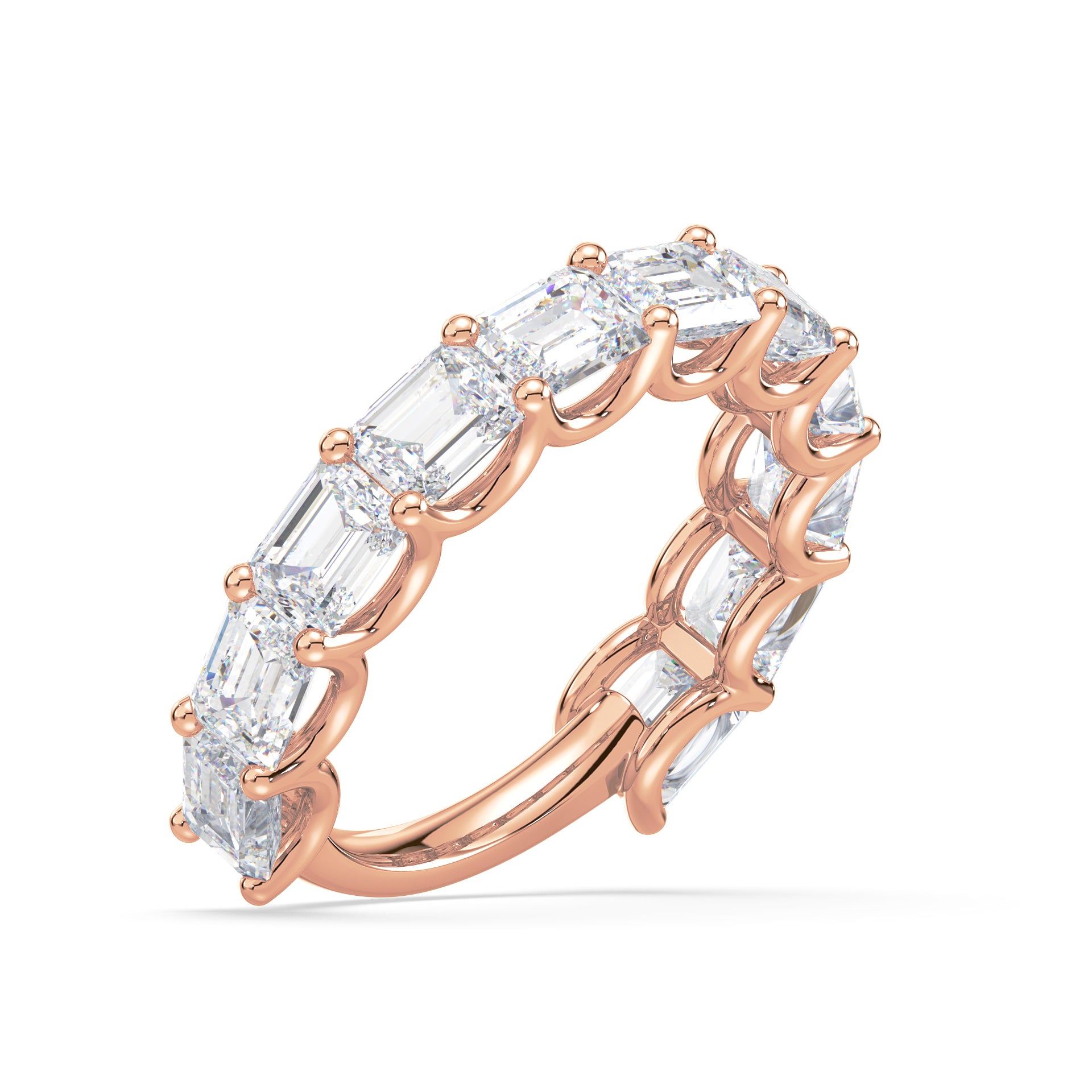Sylvie East-West Emerald Lab Grown Diamond 3/4 Eternity Ring