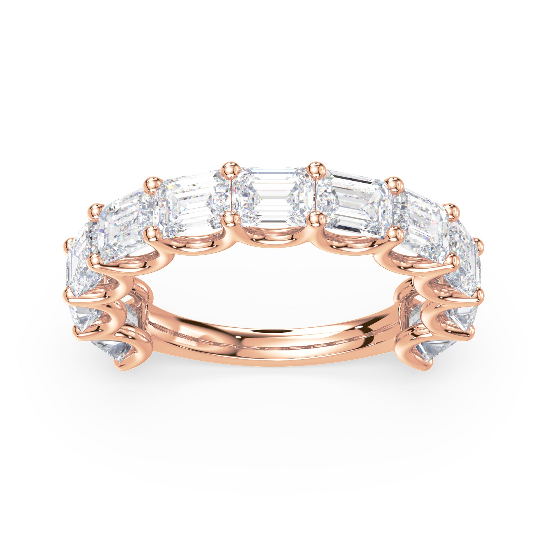 Sylvie East-West Emerald Lab Grown Diamond 3/4 Eternity Ring