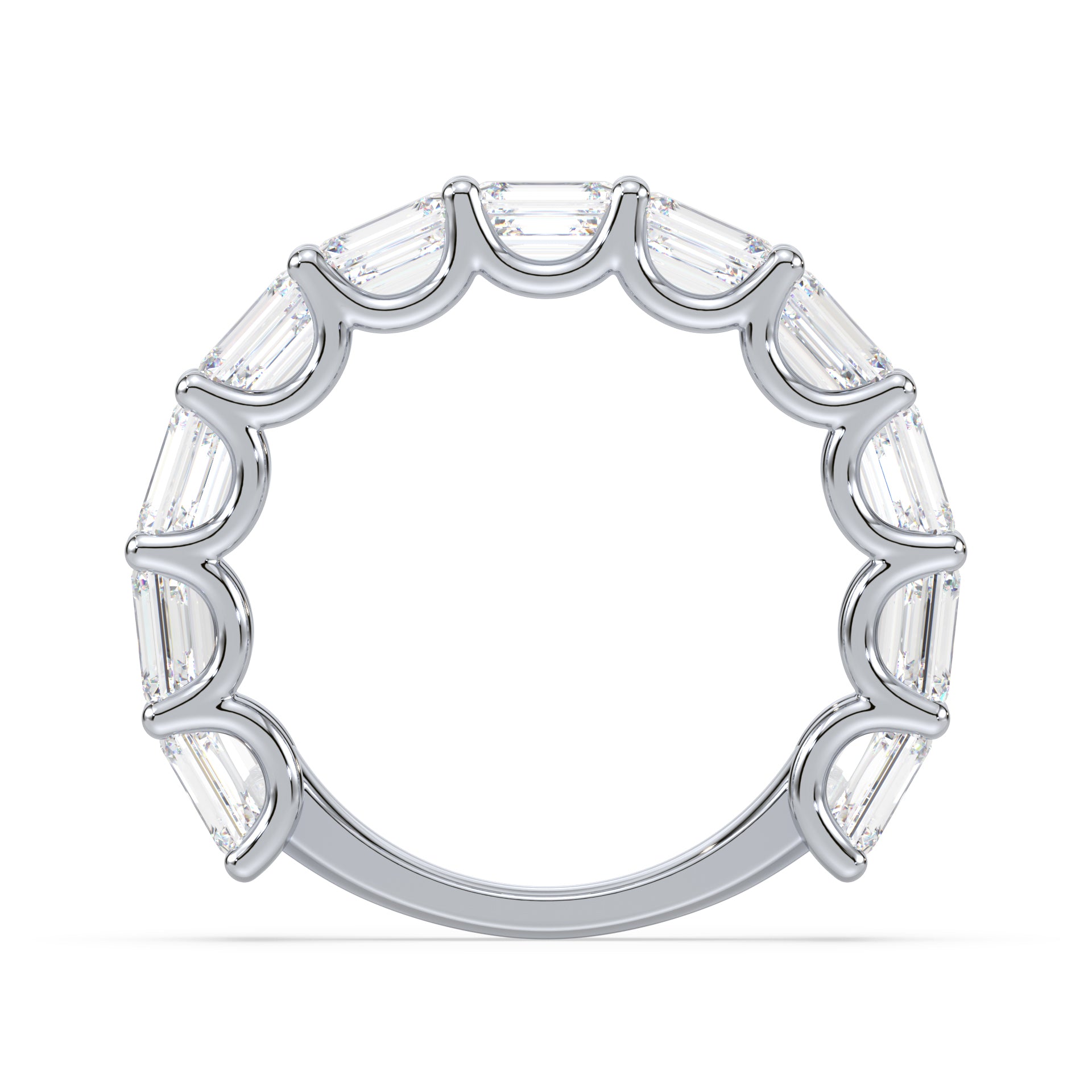 Sylvie East-West Emerald Lab Grown Diamond 3/4 Eternity Ring
