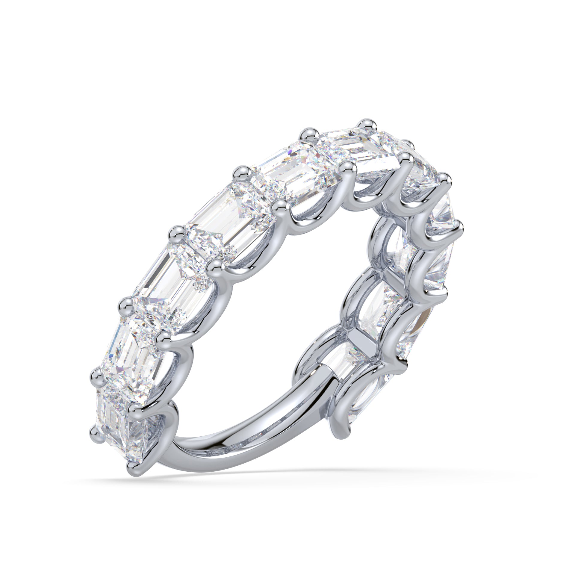 Sylvie East-West Emerald Lab Grown Diamond 3/4 Eternity Ring