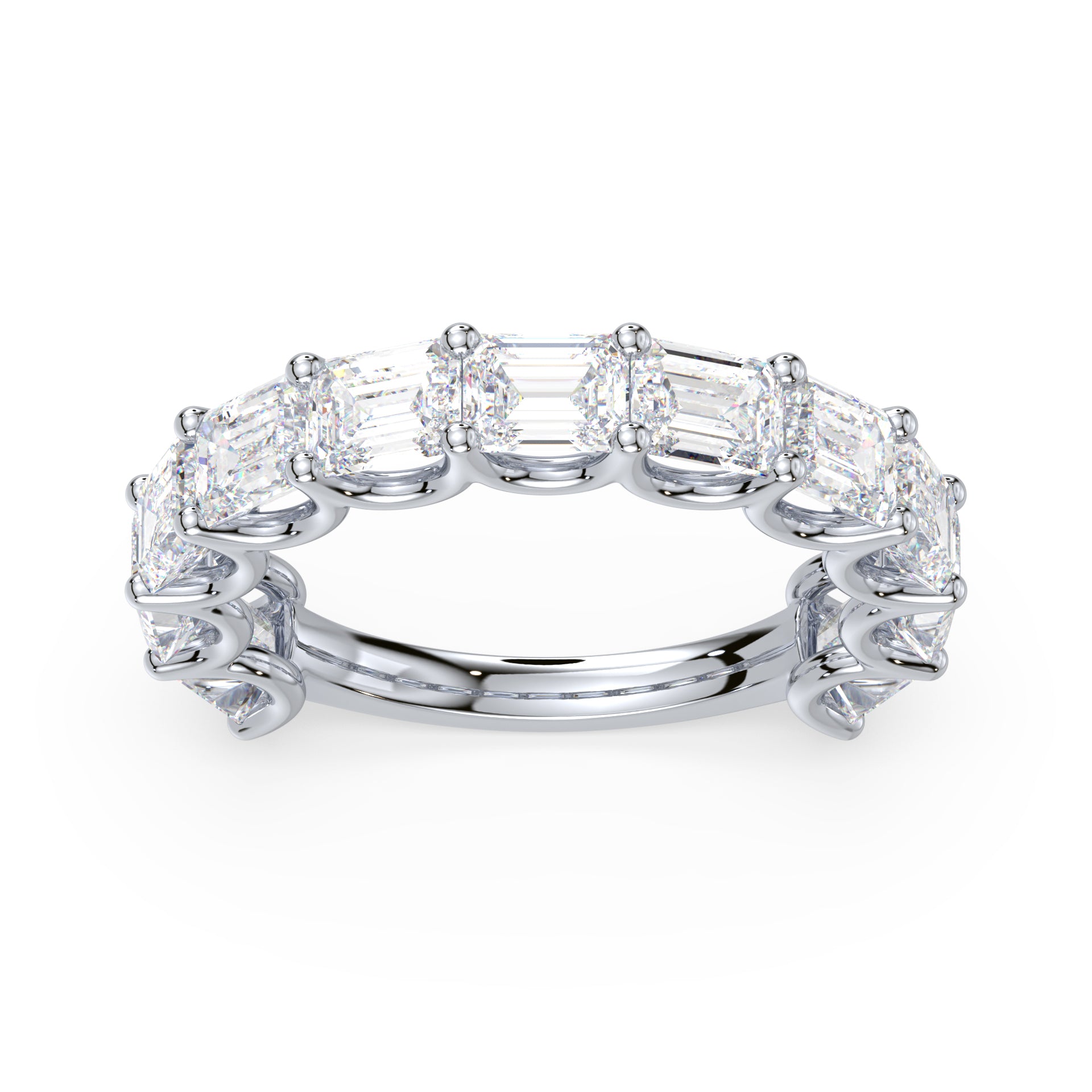 Sylvie East-West Emerald Lab Grown Diamond 3/4 Eternity Ring