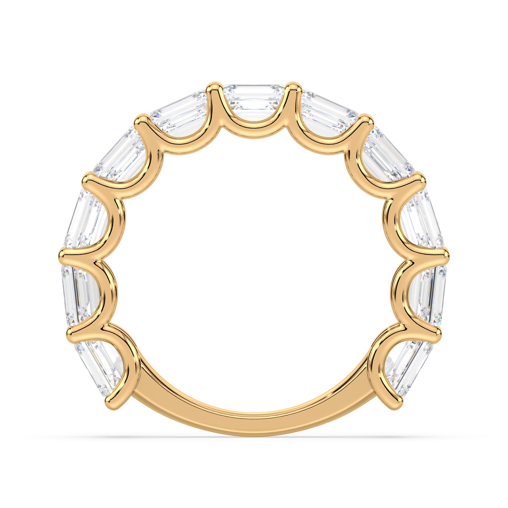 Sylvie East-West Emerald Lab Grown Diamond 3/4 Eternity Ring
