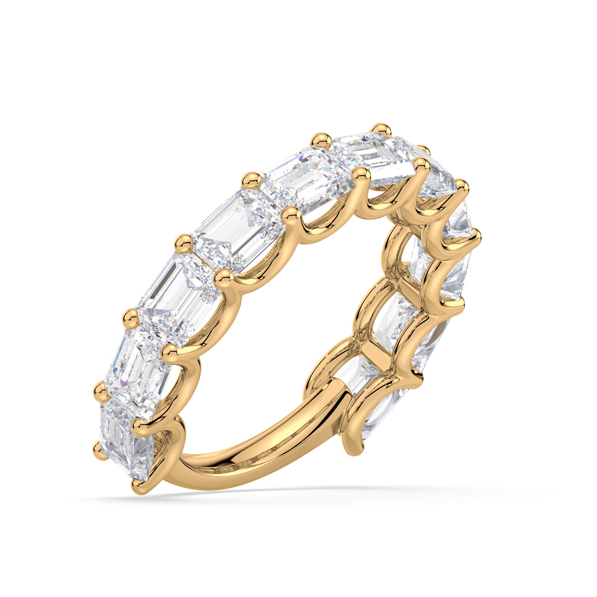 Sylvie East-West Emerald Lab Grown Diamond 3/4 Eternity Ring