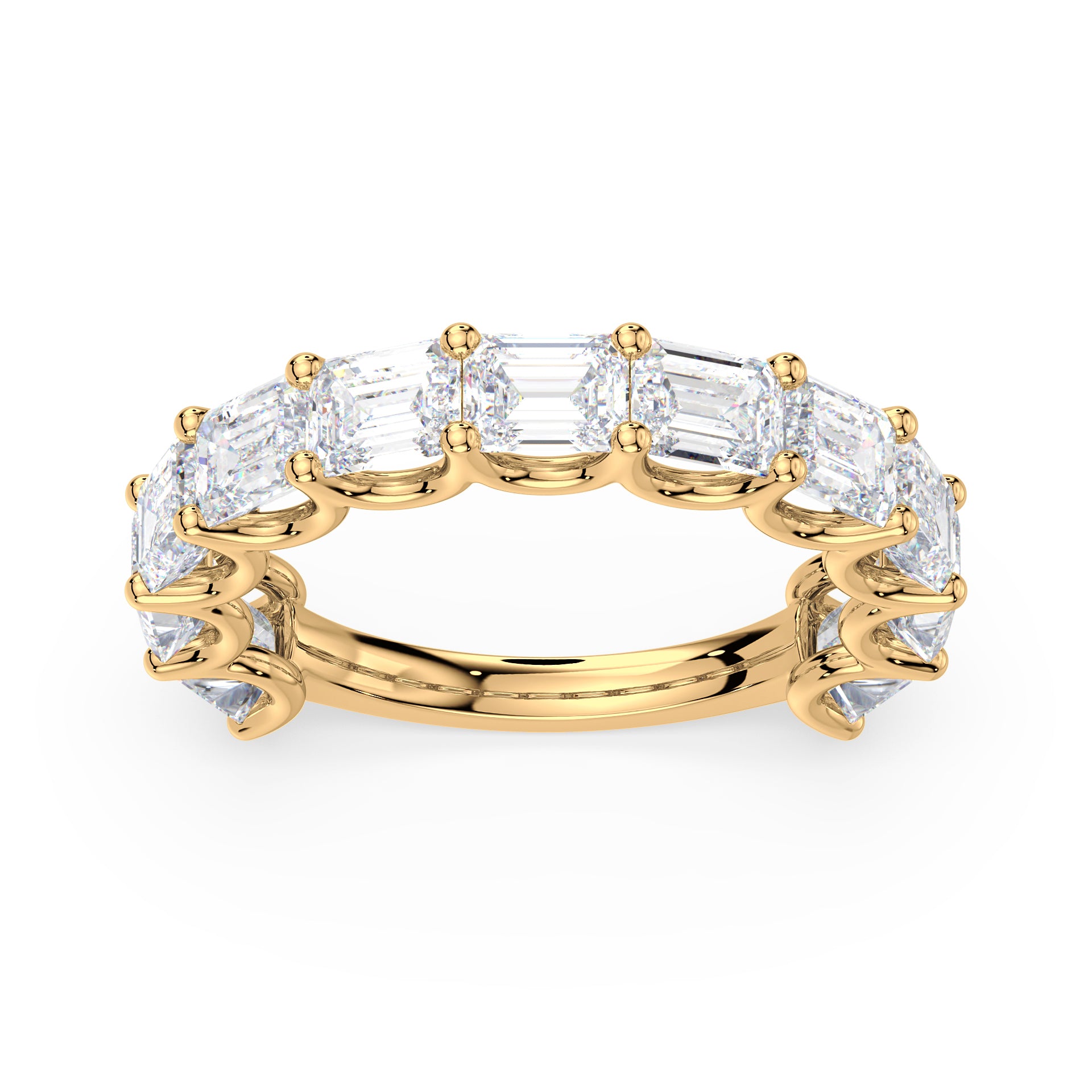 Sylvie East-West Emerald Lab Grown Diamond 3/4 Eternity Ring