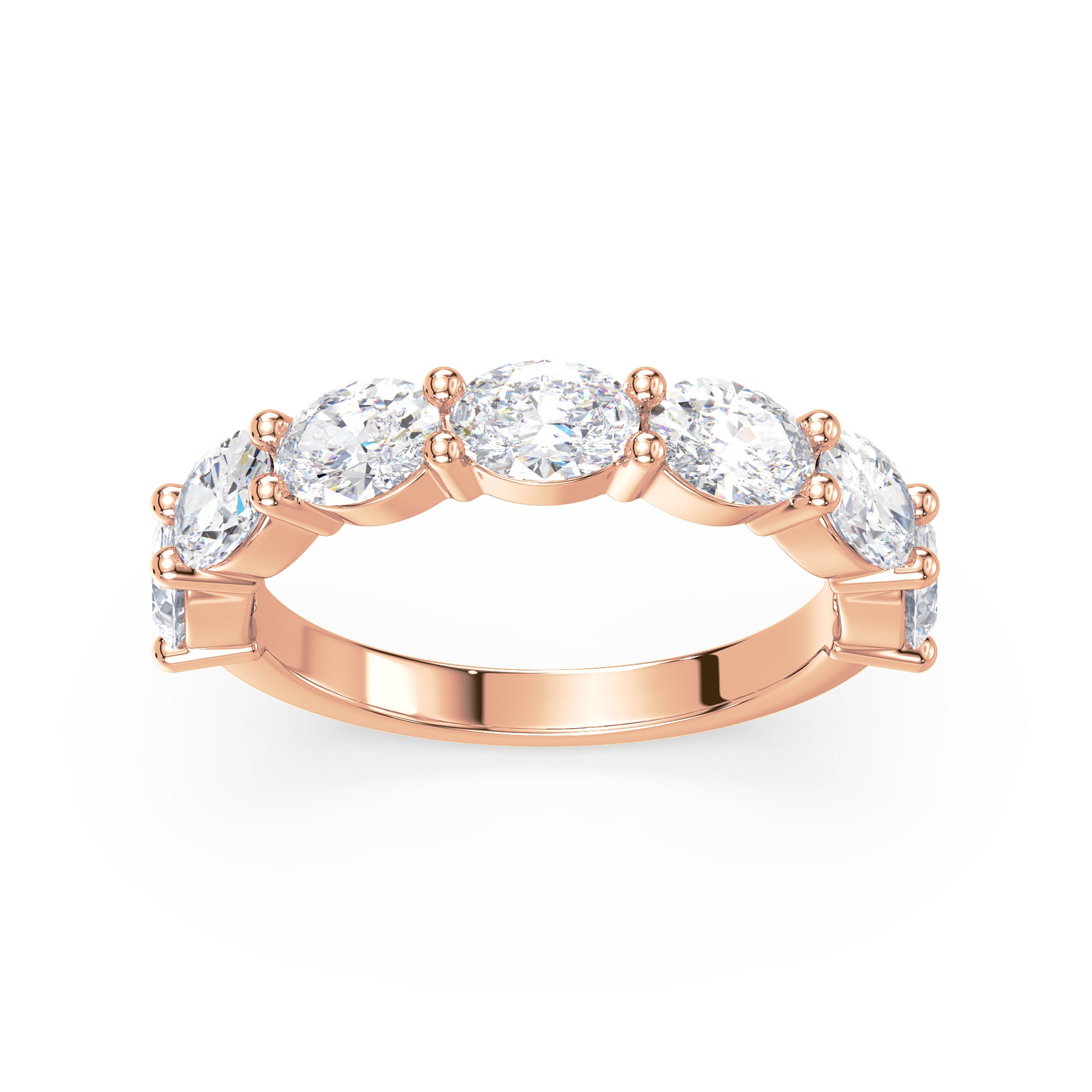 Tatum East-West Oval Lab Grown Diamond Half Eternity Ring