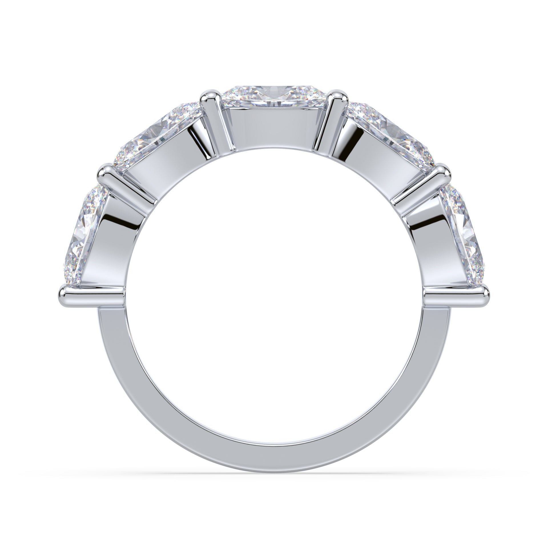 Tatum East-West Oval Lab Grown Diamond Half Eternity Ring