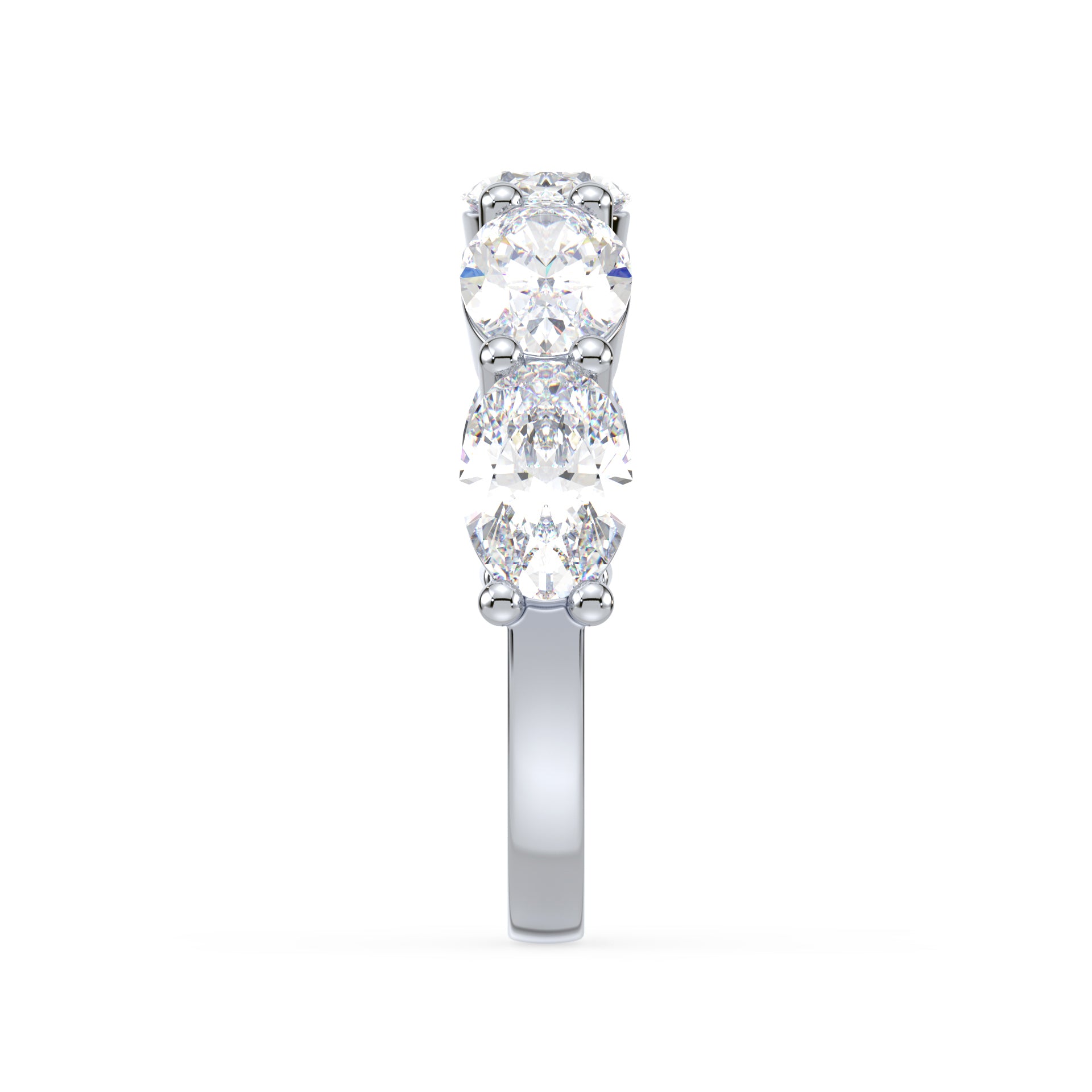Tatum East-West Oval Lab Grown Diamond Half Eternity Ring