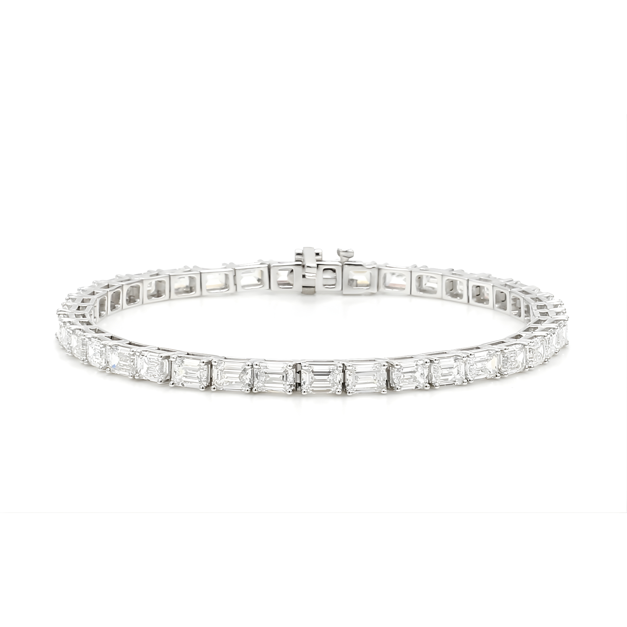 Paxton East-West Emerald Cut Lab Grown Diamond Tennis Bracelet