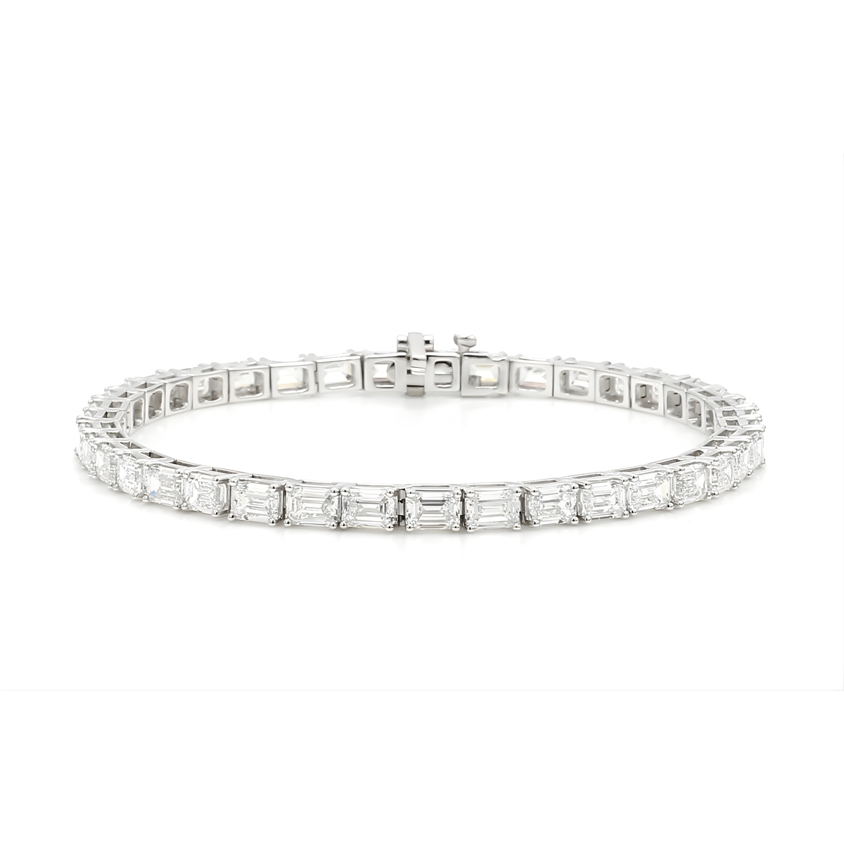 Paxton East-West Emerald Cut Lab Grown Diamond Tennis Bracelet