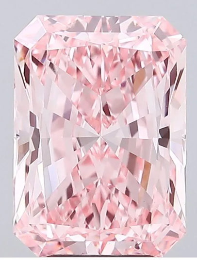 5.08ct Pink Radiant Cut Lab Grown Diamond VVS2