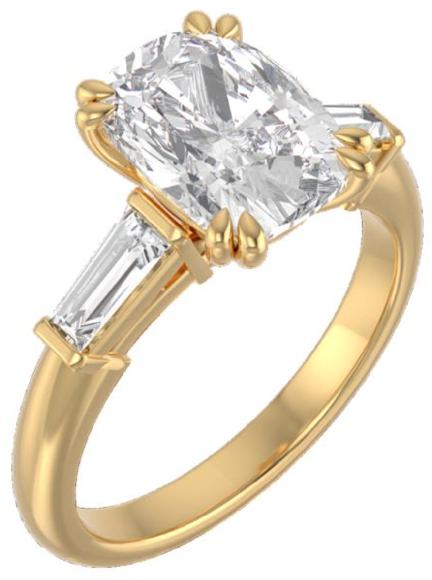 Custom Tapered Baguette Setting with Double Claw Prongs