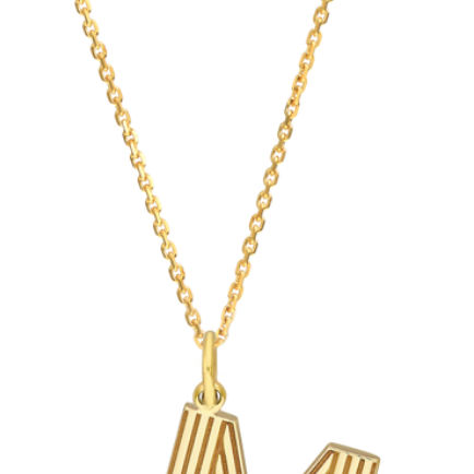 14k Yellow Gold M Necklace