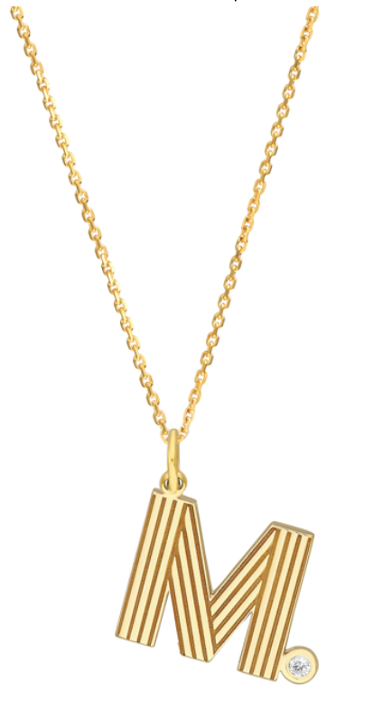 14k Yellow Gold M Necklace