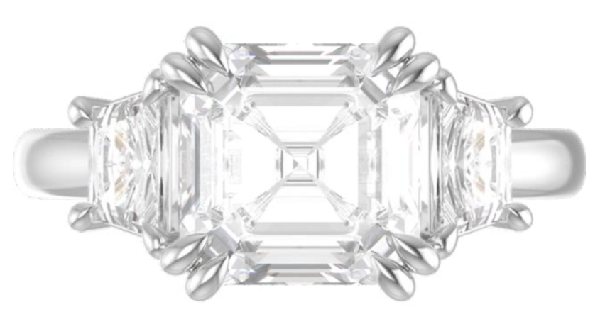Custom Trapezoid Double Prong Setting