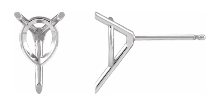 Pear Stud Earring with Backs