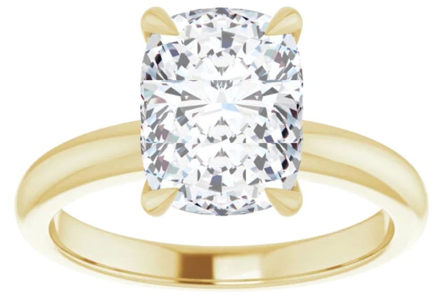 Custom 2.5 mm Solitaire Half Hidden Halo Setting with Euro Shank