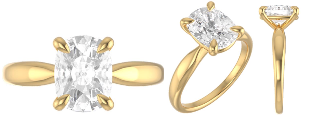 Custom Dome Tapered Solitaire Setting