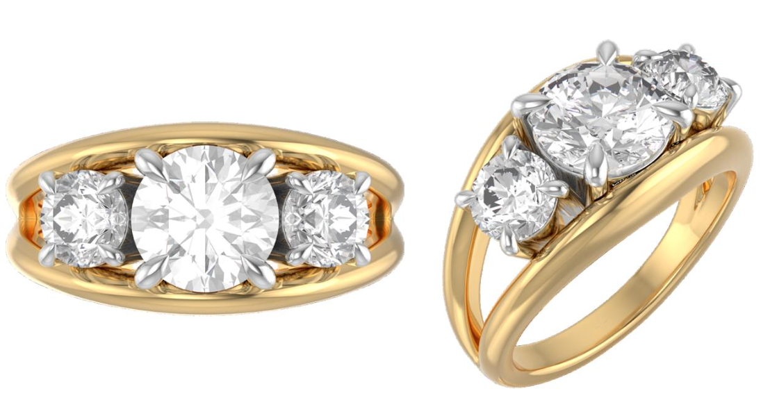 Custom Three Stone Setting