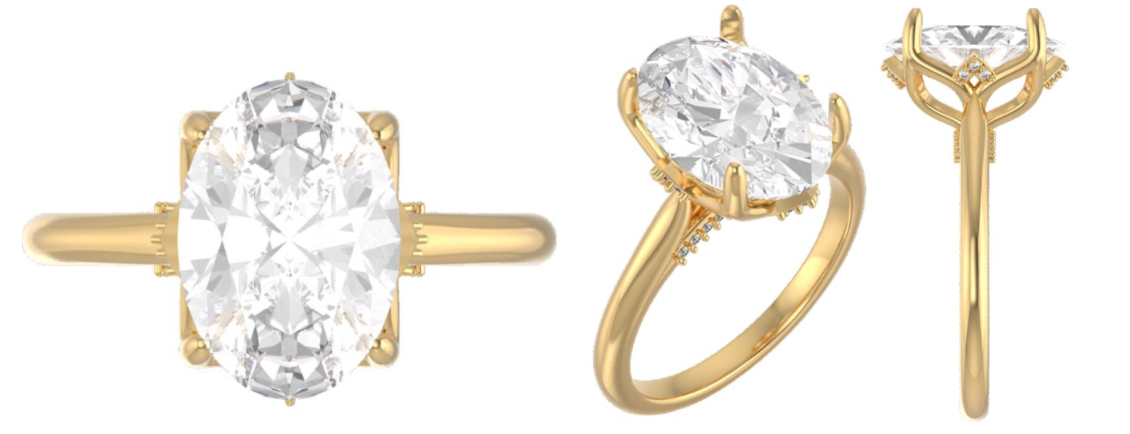 Custom Tulip Setting with Diamonds on the Bridge