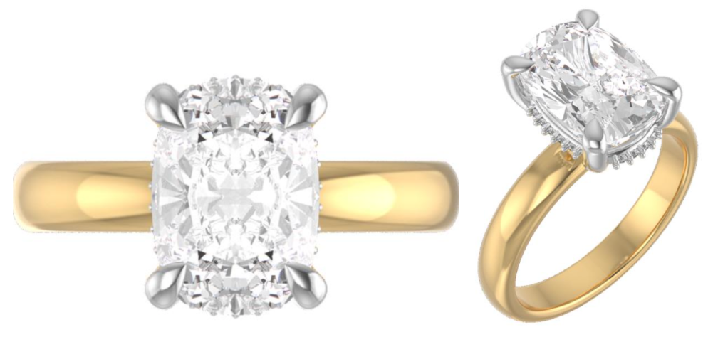 3.25mm Custom Solitaire Setting with Hidden Halo