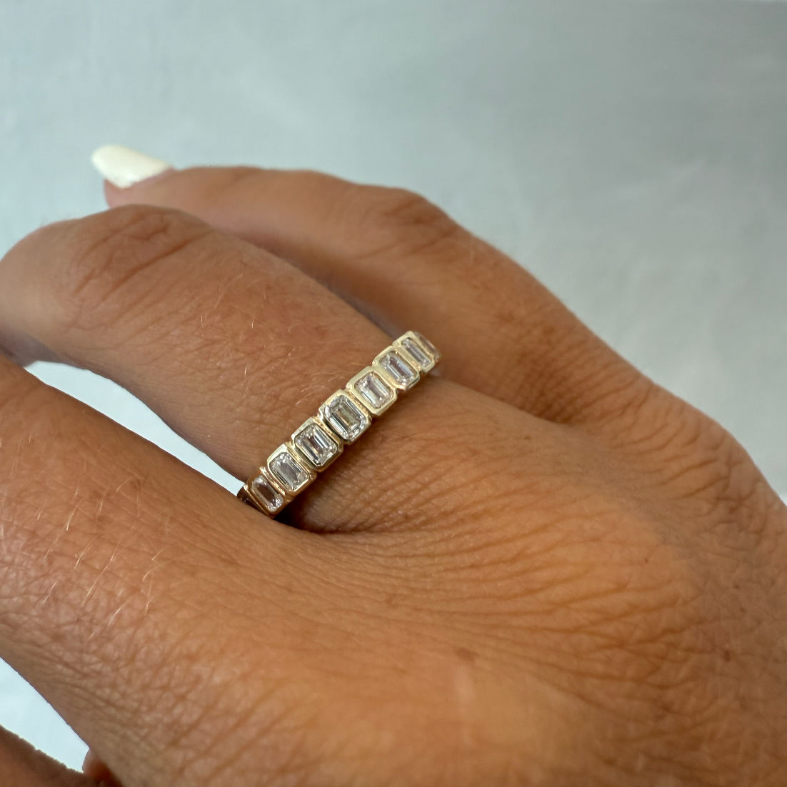 Greta Emerald Bezel Lab Grown Diamond Ring