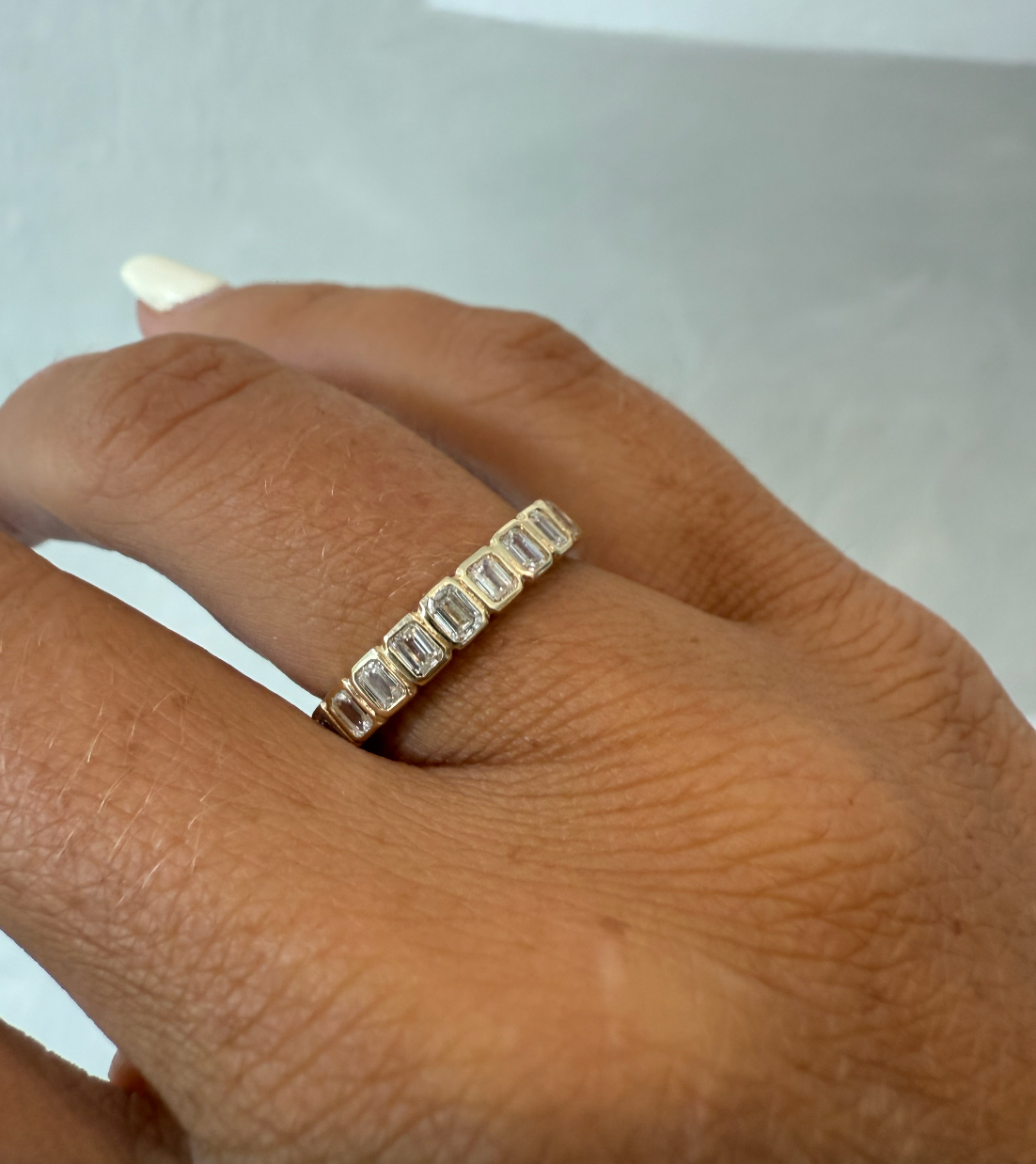 Greta Emerald Bezel Lab Grown Diamond Eternity Ring