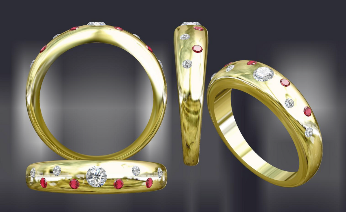 Custom Scattered Ring using Client's Stones
